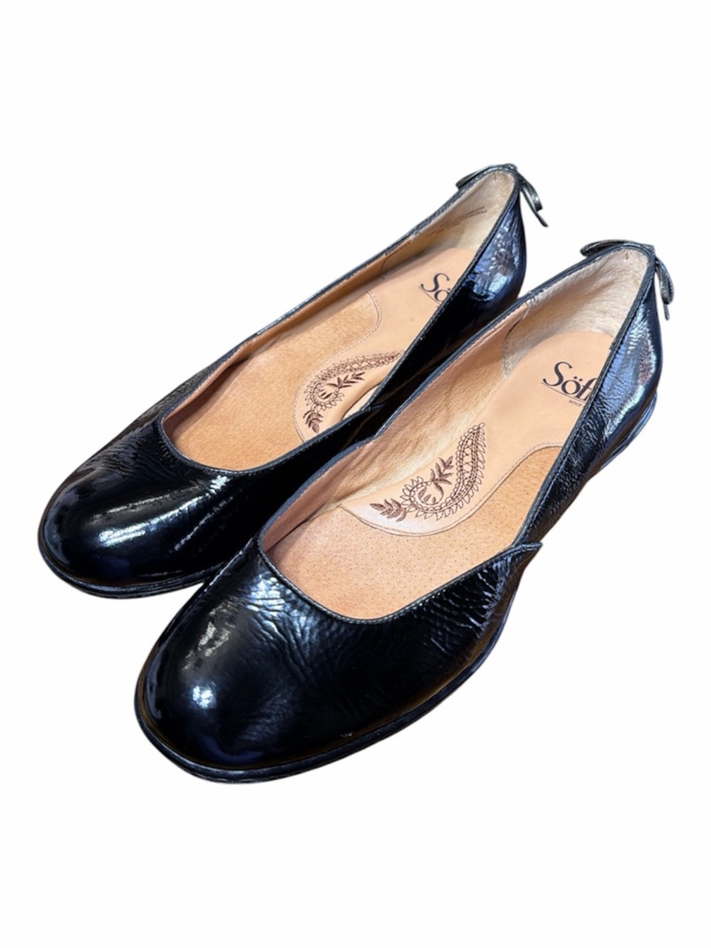 Sofft Black Patent Leather Ballet Flats
